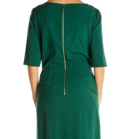 Tahari Arthur S. Levine Emerald Green Pocket Sheath Dress Size 8 - Picture 3 of 9